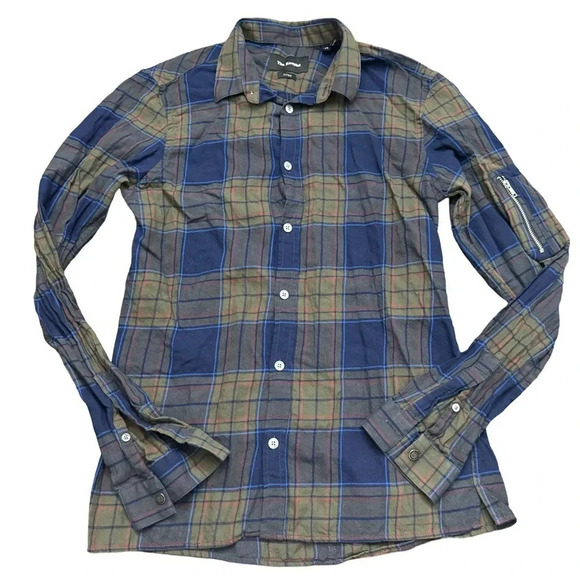 The Kooples Other - The Kooples button down shirt. XS. Slim flit. Navy/khaki plaid.